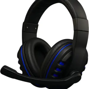 Headset Gamer com Microfone Ajustável Som Estéreo Imersivo LED Azul para PS4 PS5 Xbox PC e Celulares