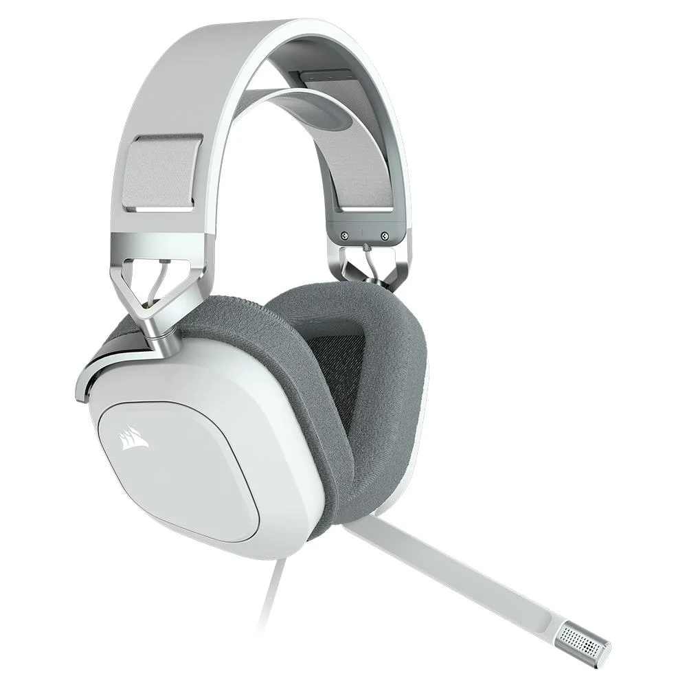 Headset Gamer Corsair HS80 Premium Dolby 7.1 Surround RGB Drivers 50mm Branco CA-9011238-NA