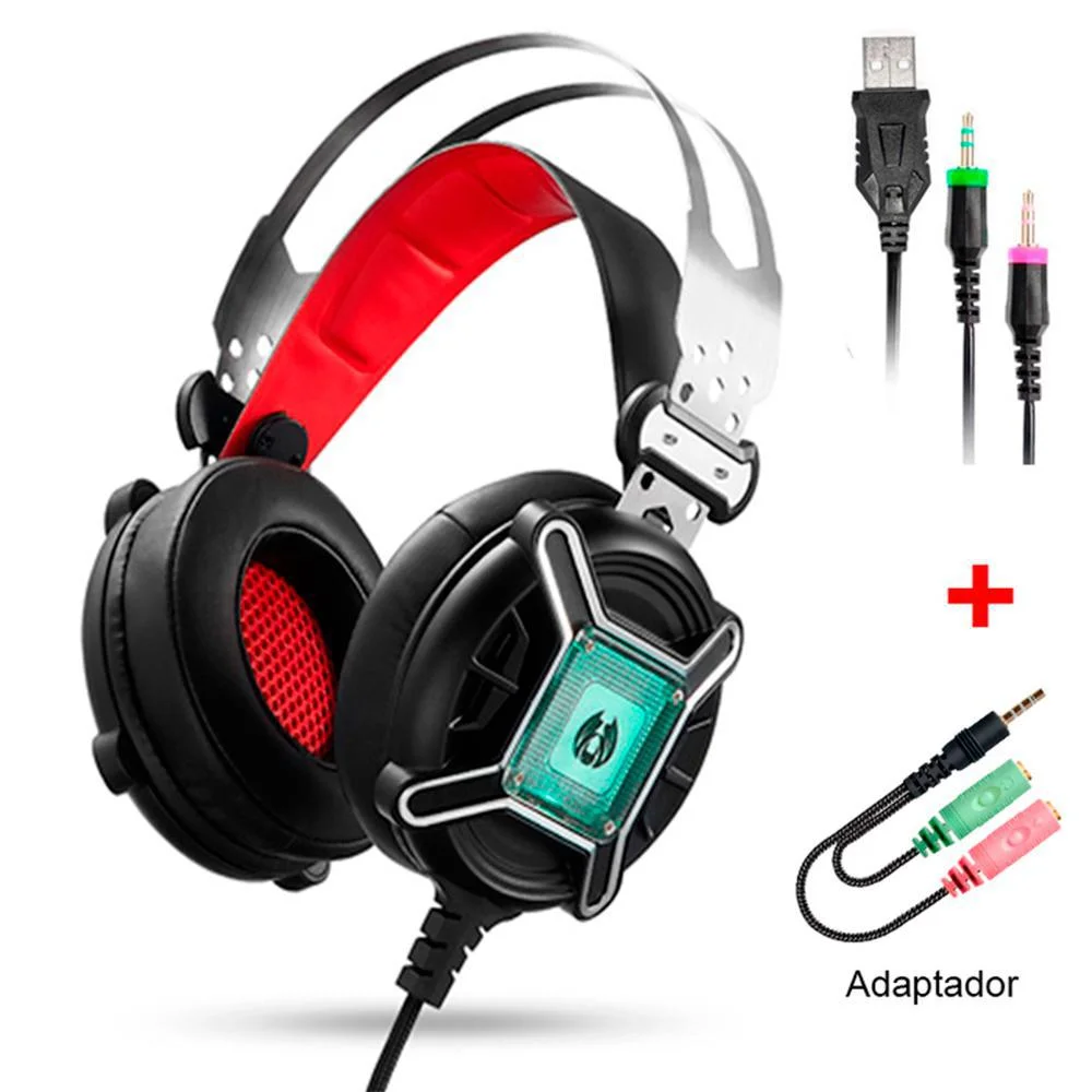 Headset Gamer DIGITAL com LED Preto MH9