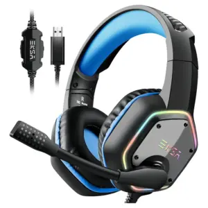 Headset Gamer Eksa E1000 7.1 RGB para PS5 PS4 PC USB Azul
