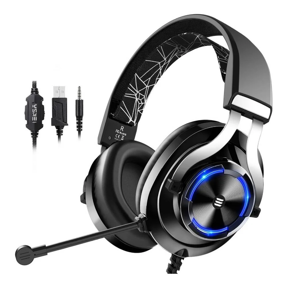 Headset Gamer Eksa E3000 RGB Drivers 50mm P2/P3 Preto