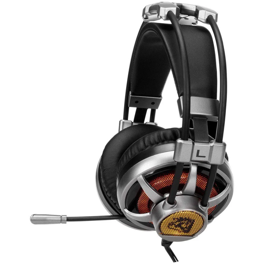 Headset Gamer ELG Extreme 7.1 Virtual Surround com LED Drivers 50mm Prata HGSS71