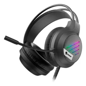 Headset Gamer Evolut Lesh com LED Rainbow 50mm Omni-direcional RGB P2 P3 Preto EG-306