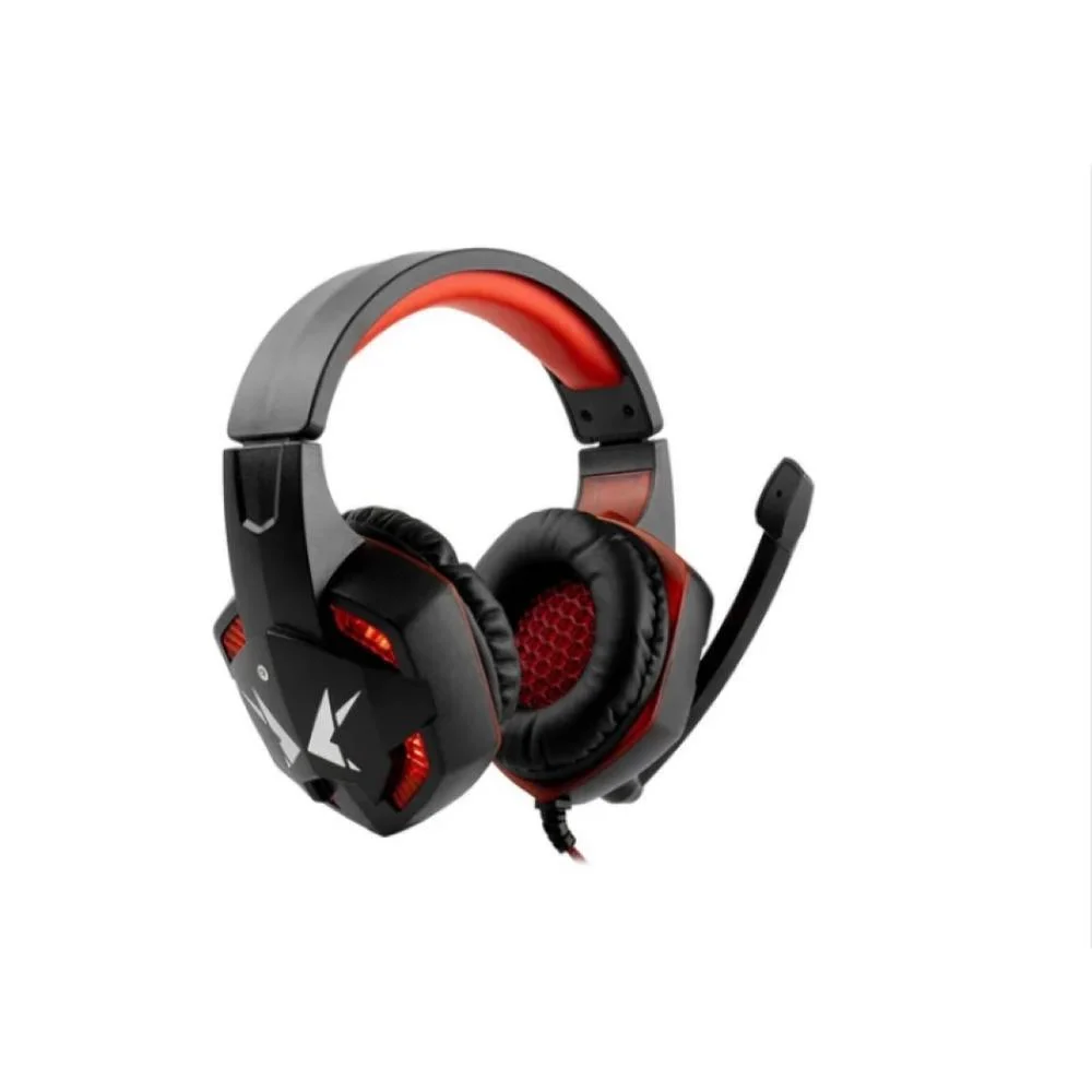 Headset Gamer Exbom com LED USB/P3/P2 Vermelho e Preto HF-G600