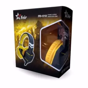 Headset Gamer Feir Driver 40mm P3 Compatível com PC PS4 PS5 Xbox One Series Celular Amarelo FR-510