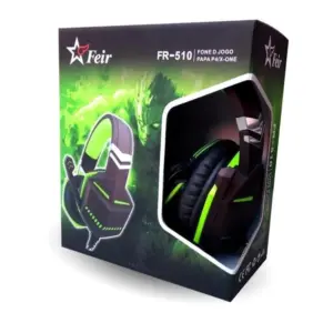 Headset Gamer Feir Driver 40mm P3 Compatível com PC PS4 PS5 Xbox One Series Celular Verde FR-510
