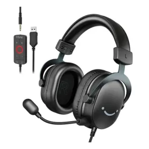 Headset Gamer Fifine H9 7.1 Som Surround USB para Console e PC Preto Headset Gamer Fifine H9 7.1 Som Surround USB para Console e PC Preto