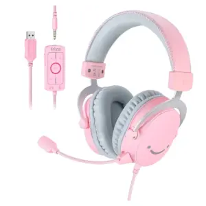 Headset Gamer Fifine H9 7.1 Som Surround USB para Console e PC Rosa H9P Headset Gamer Fifine H9 7.1 Som Surround USB para Console e PC Rosa H9P