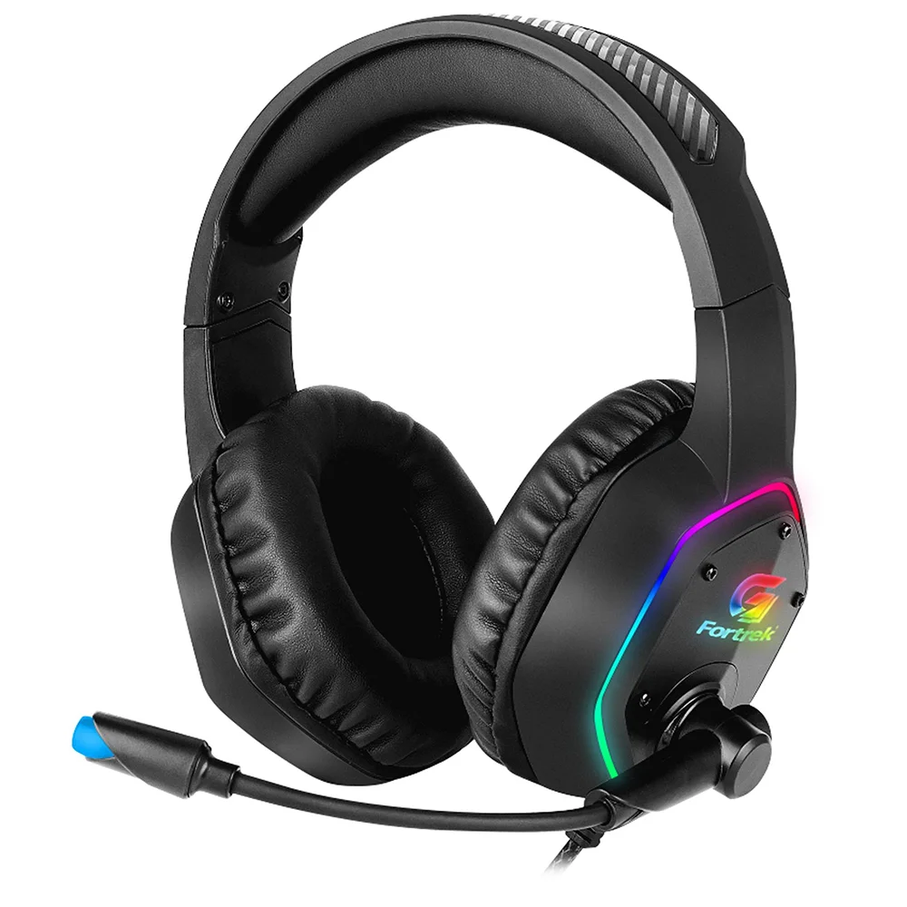 Headset Gamer Fortrek Blackfire Rainbow Multiplataforma Preto
