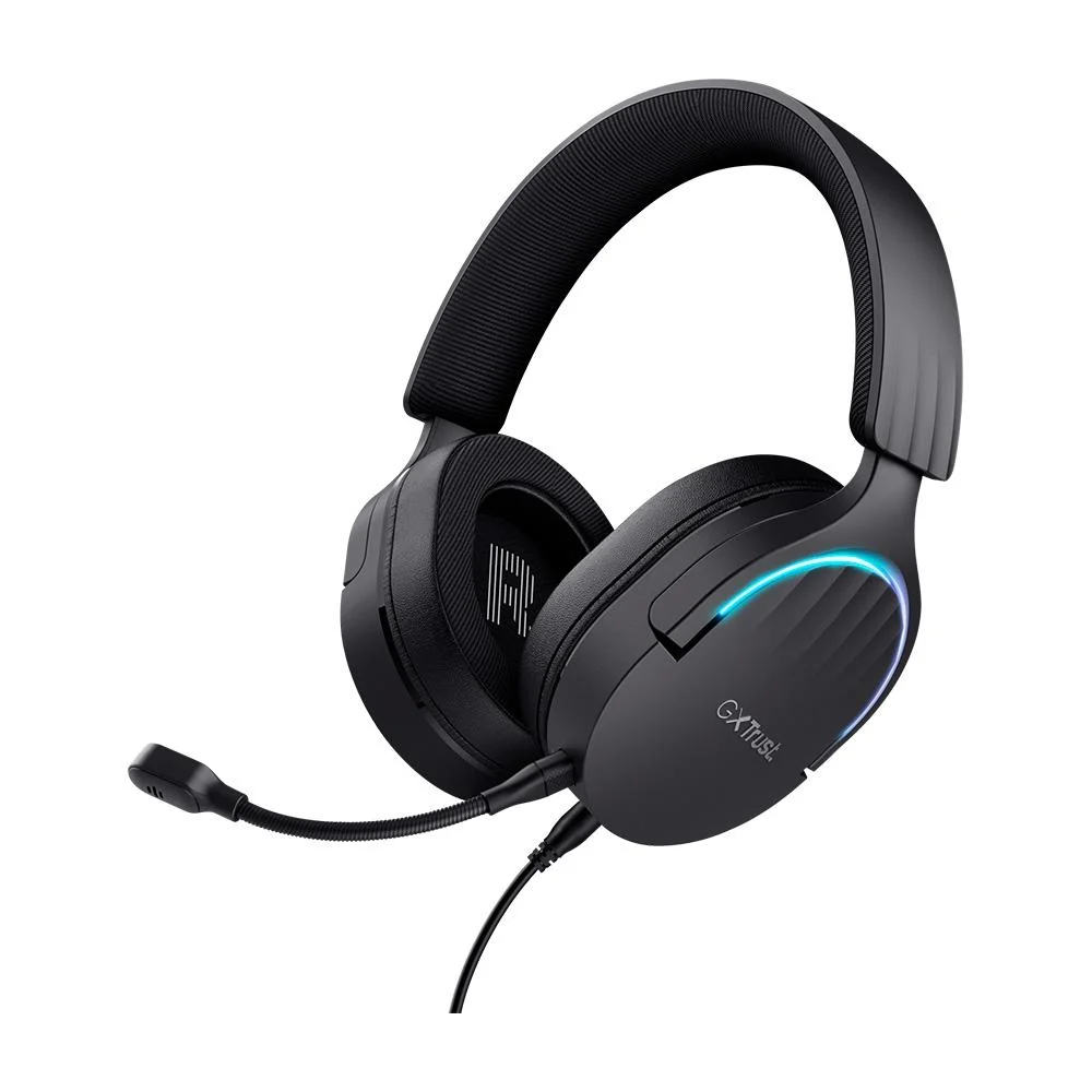 Headset Gamer GXTrust Fayzo com Iluminação LED Microfone Destacável e Cancelamento de Ruído Preto 490 24900