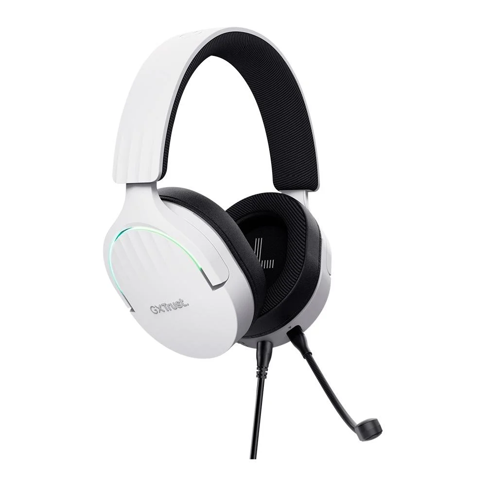 Headset Gamer GXTrust Fayzo com Iluminação LED Microfone Destacável e Cancelamento de Ruído Branco 490W 25302