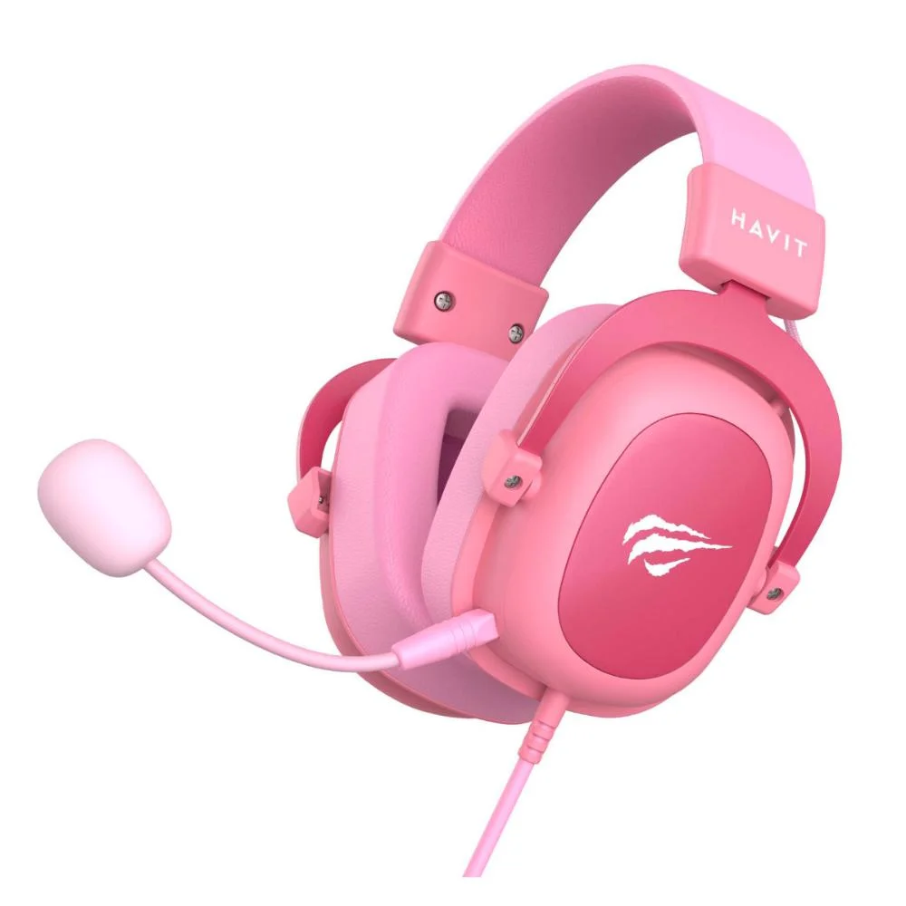 Headset Gamer Havit H2002D Multiplataforma Drivers 53mm Rosa