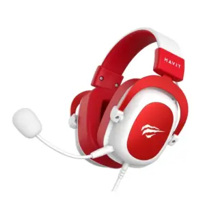Headset Gamer Havit H2002D P2 Branco com Vermelho HVGMH-H2002D-WR