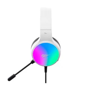 Headset Gamer Havit H2043U 7.1 USB RGB LED Efeito Streamer Microfone Omnidirecional Branco HV-H2043U