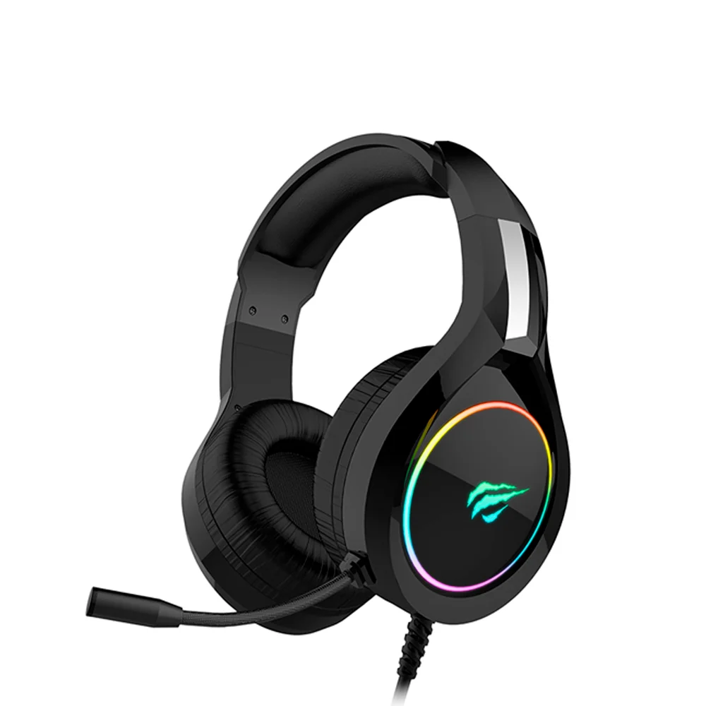 Headset Gamer Havit H2232D 7.1 Surround RGB Drivers 50mm com Cabo 2x P2 3.5mm para PC Preto