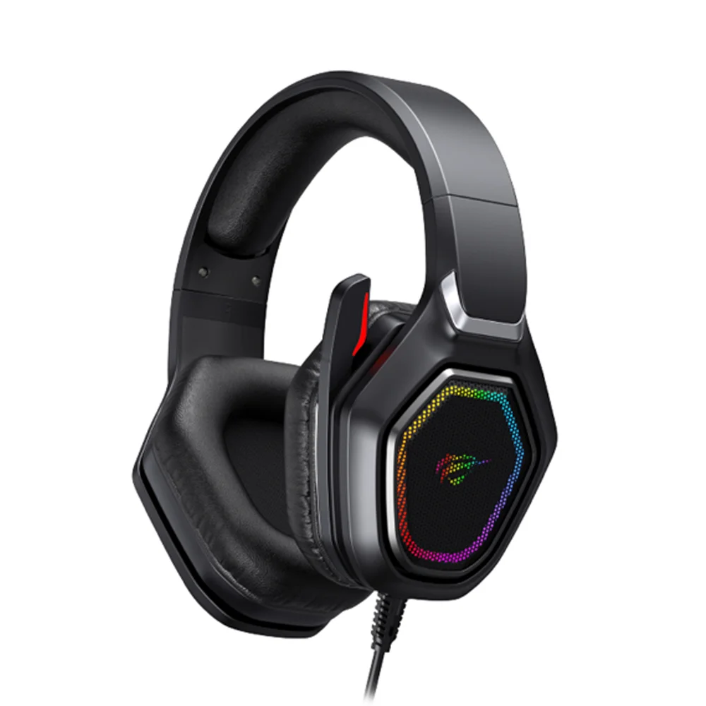 Headset Gamer Havit H659D com RGB 50mm P2 USB Compatibilidade PS4 PS5 Xbox One Xbox Series PC Preto