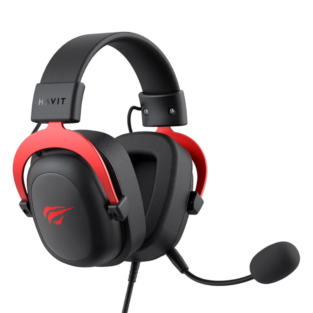 Headset Gamer Havit com Fio 20kHz Preto e Vermelho HV-H2002D