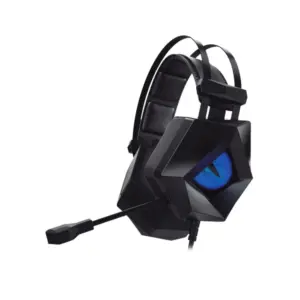 Headset Gamer Hoopson com LED Preto e Azul F-201-VM