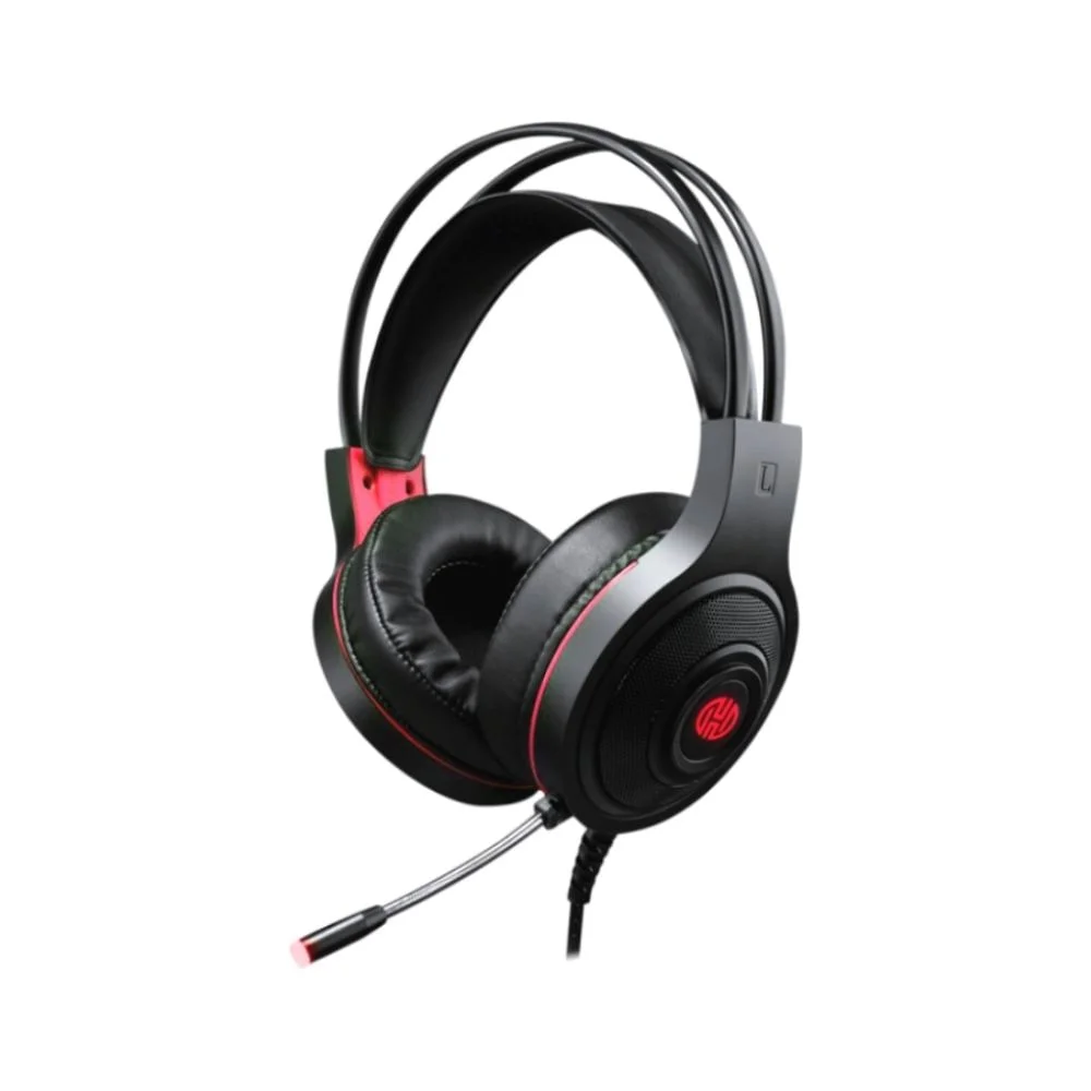 Headset Gamer Hoopson com LED Preto e Vermelho F-101-VM
