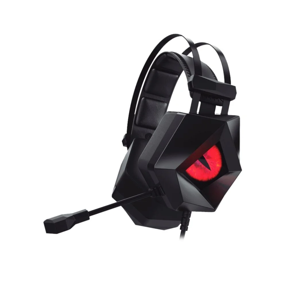 Headset Gamer Hoopson com LED Preto e Vermelho F-201-VM