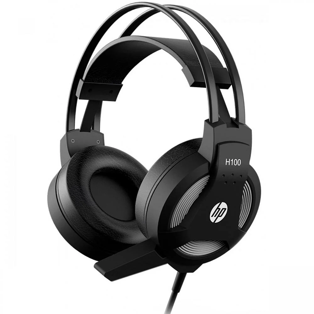 Headset Gamer HP H100 Estéreo com LED Driver 50mm 2x P2 Preto