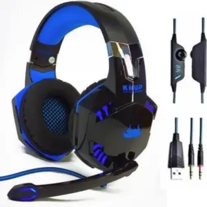 Headset Gamer Knup com Entrada USB e P2 Azul KP-455A