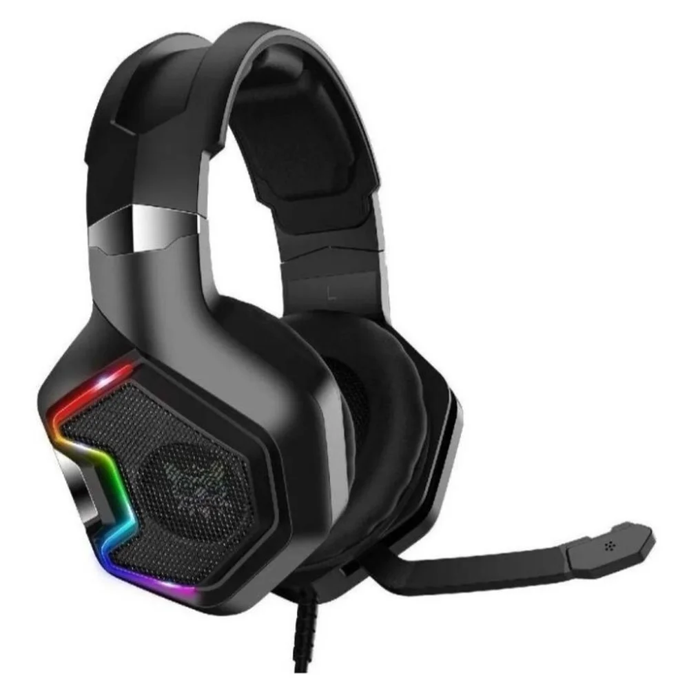 Headset Gamer Knup 7.1 com LED RGB e Microfone P3 para PC PS4 Xbox One KP-489
