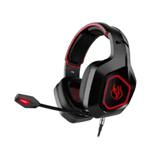 Headset Gamer Kross Elegance Dekmos 50mm USB P2 Preto e Vermelho KE-HS155