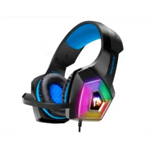 Headset Gamer com Fio LED RGB e Microfone Articulado Azul GH-X2000