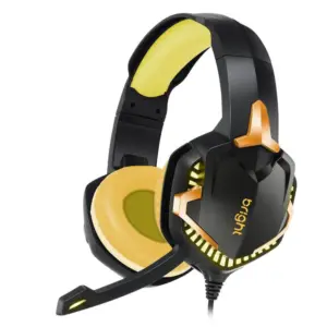 Headset Gamer Bright Level Up RGB Preto/Dourado Headset Gamer Bright Level Up RGB Preto/Dourado