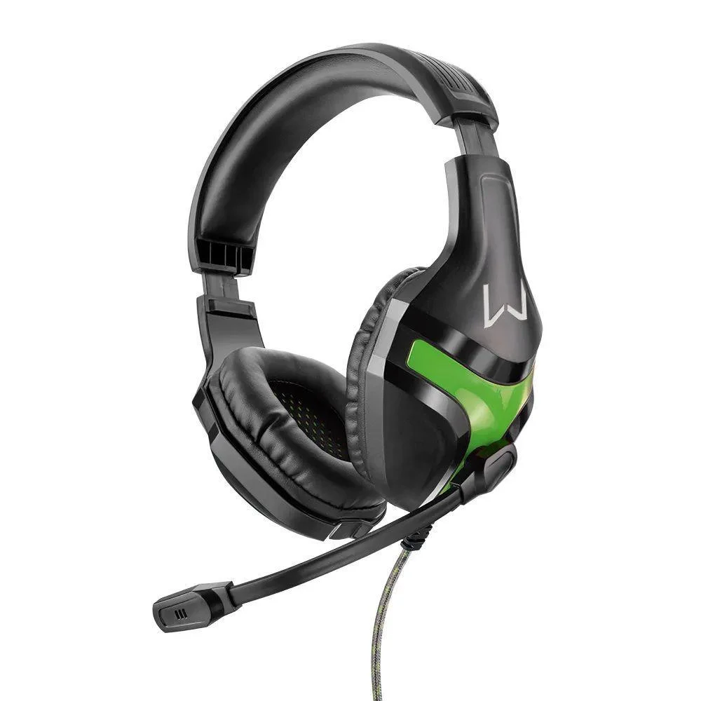 Headset Gamer Multi Warrior Harve Estéreo P2 Driver 40mm Preto e Verde PH298
