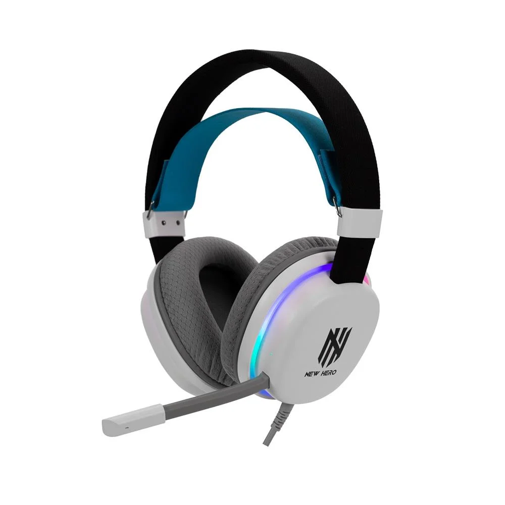 Headset Gamer New Hero Mage Multiplataforma RGB 3.5mm Drivers 40mm Branco