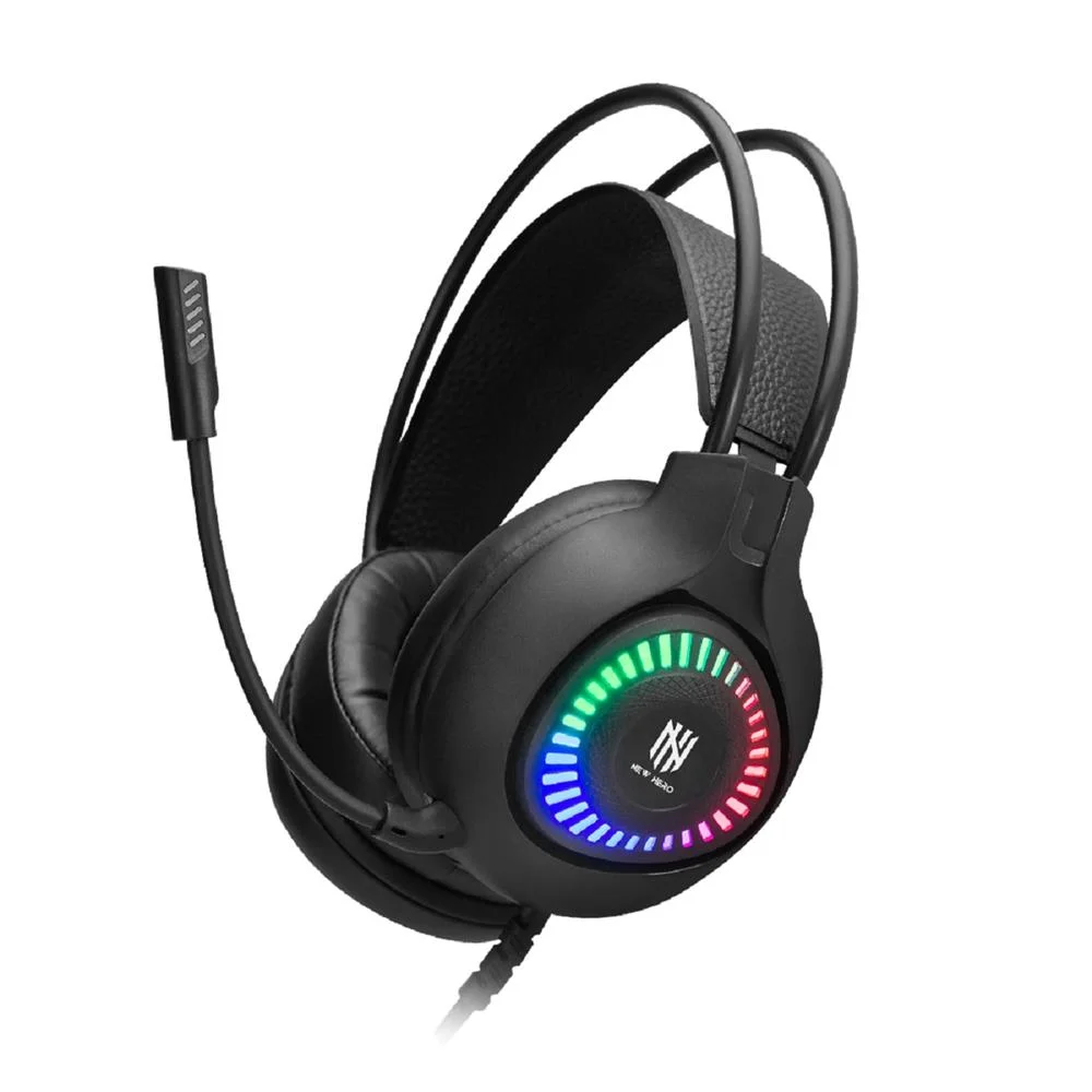 Headset Gamer New Hero Striker Multiplataforma RGB Conector 3.5mm Drivers 50mm Preto