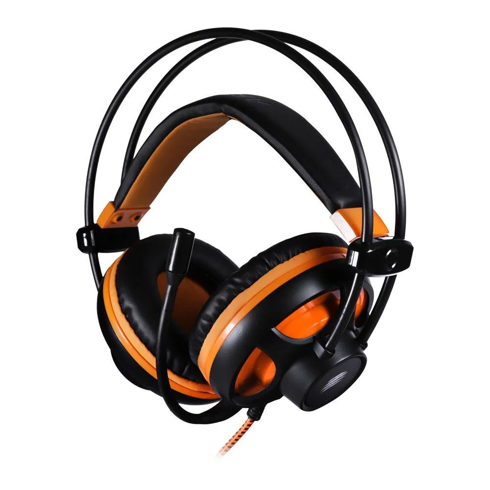 Headset Gamer OEX Argos 7.1 Som Surround USB Preto/Laranja HS417