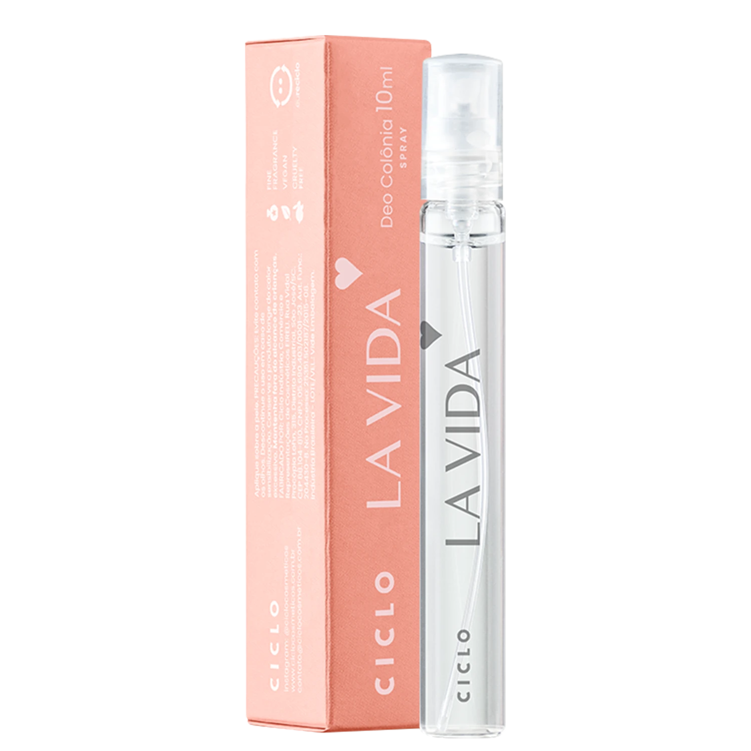 Perfume Feminino Deo Colônia Ciclo Cosméticos La Vida 10ml