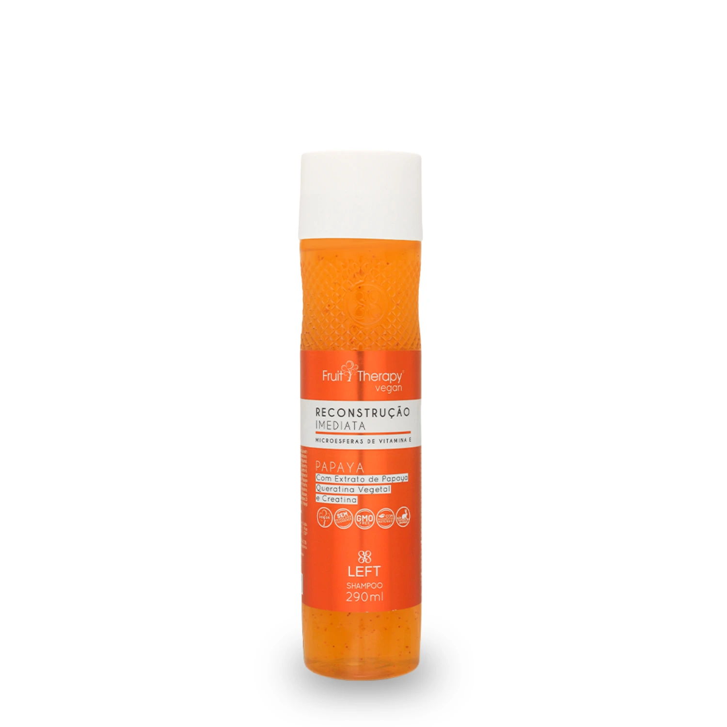 Shampoo Reconstrução Imediata Left Cosméticos Fruit Therapy Vegan Papaya 290ml