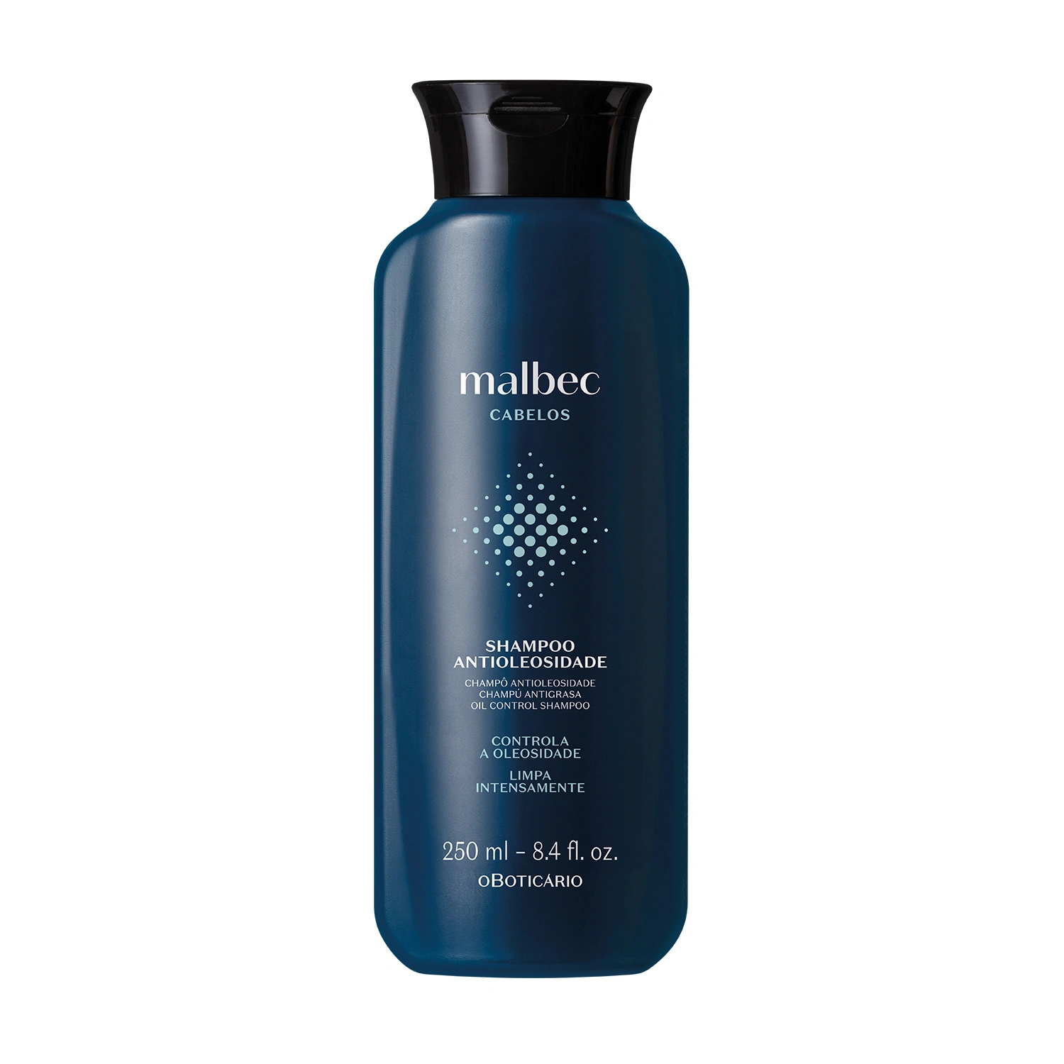 Shampoo Antioleosidade o Boticário Malbec Cabelos 250ml