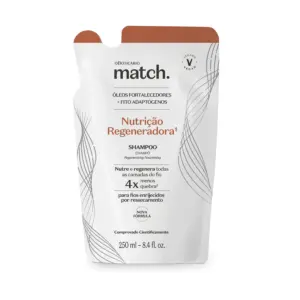 Shampoo O Boticário Match. Nutrição Regeneradora Refil 250ml Shampoo O Boticário Match. Nutrição Regeneradora Refil 250ml