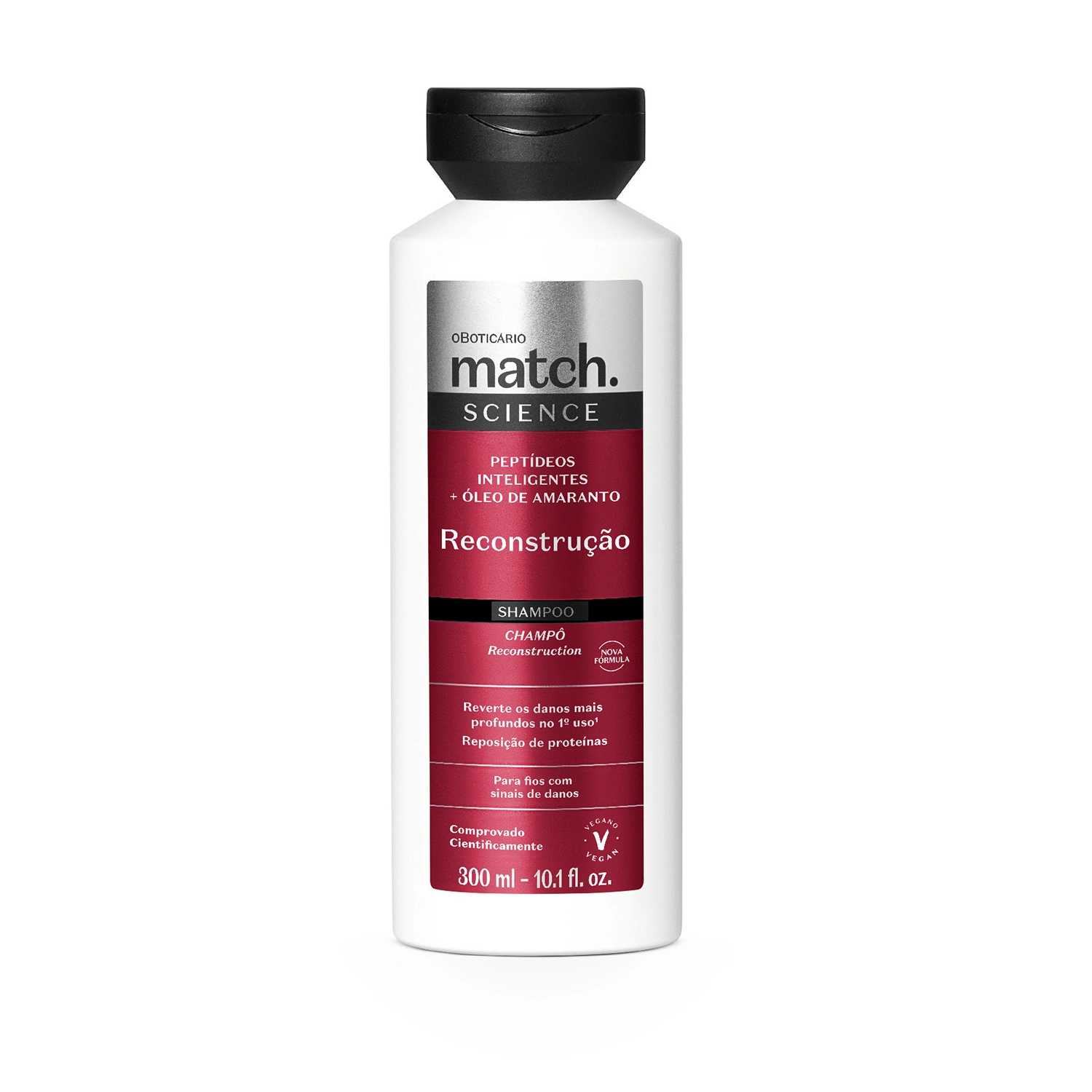 Shampoo O Boticário Match Science Reconstrução 300ml