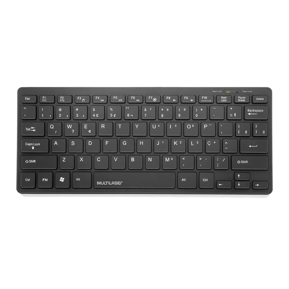 Teclado Mini Multi Slim Comfort USB ABNT2 83 Teclas Preto TC154