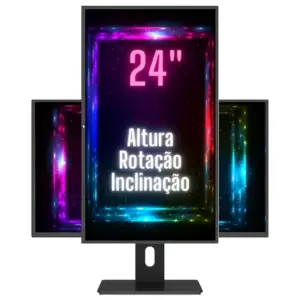 Monitor LED 3Green 24″ Full HD 75Hz 2ms Ergonômico com Rotação