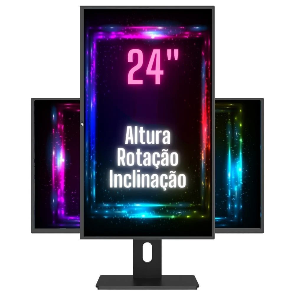 Monitor LED 3Green 24″ Full HD 75Hz 2ms Ergonômico com Rotação