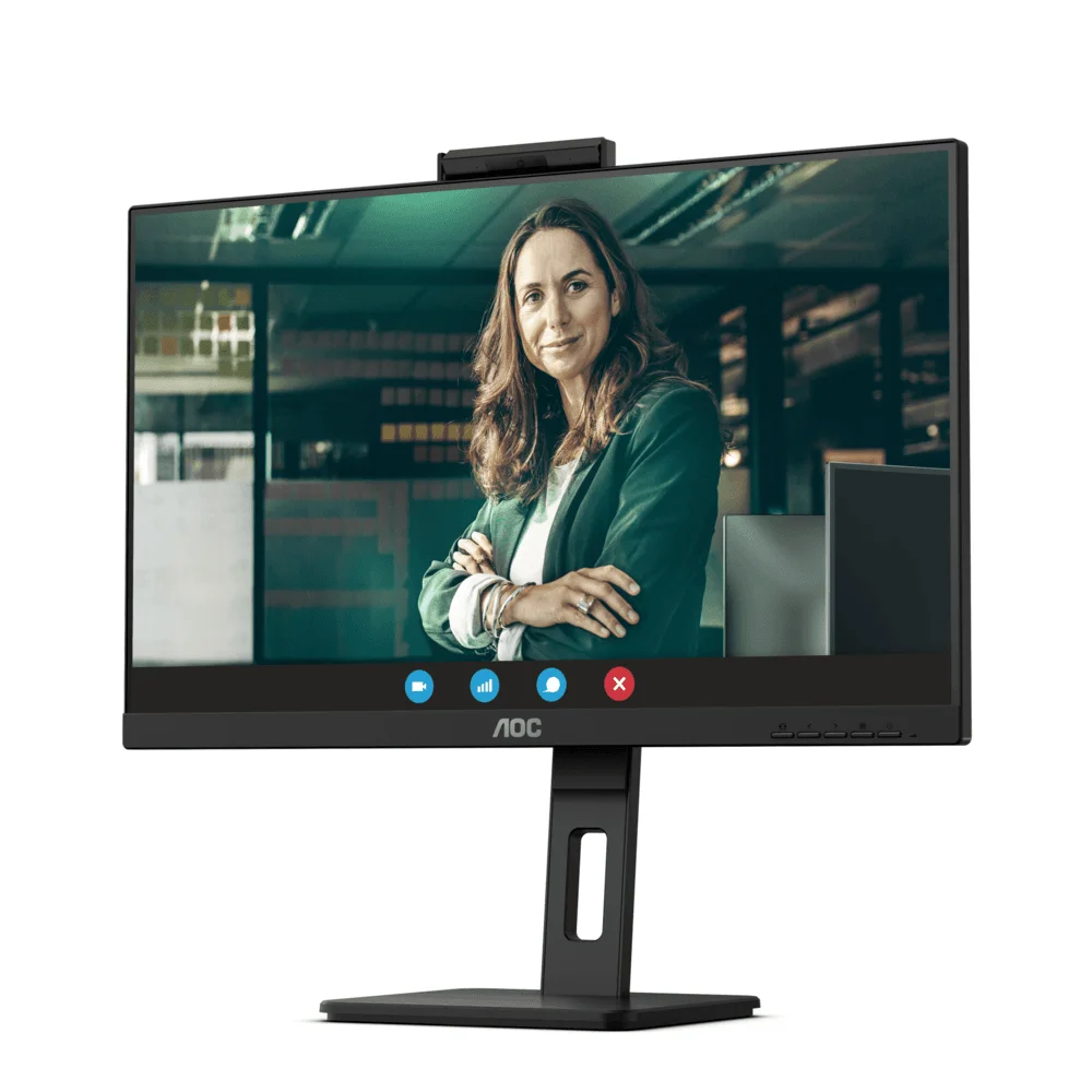 Monitor LED AOC Hello 24″ 75Hz 4ms USB-C com Webcam 24P3CW