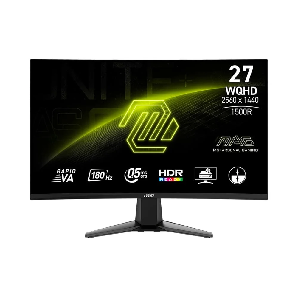 Monitor Gamer Curvo MSI MAG 27″ QHD VA 180Hz 0.5ms FreeSync HDR 27CQ6F