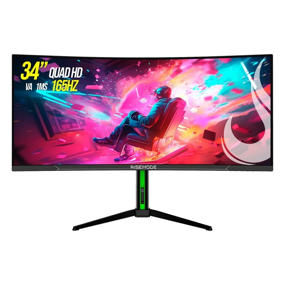 Monitor Gamer Curvo Ultrawide Rise Mode 34″ QHD VA 165Hz 1ms RM-MOG-34C1652K-B