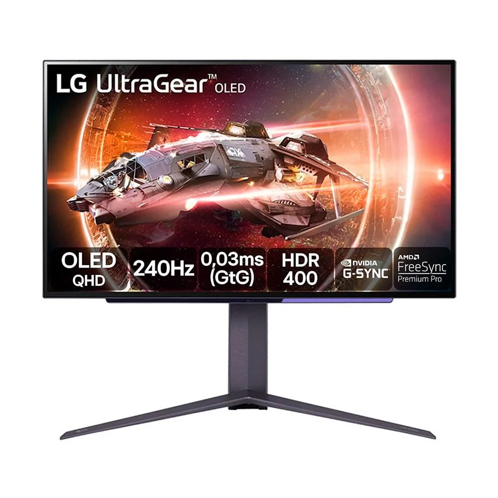 Monitor Gamer LG UltraGear 27″ QHD OLED 240Hz 0.03ms G-Sync/FreeSync Pro HDR400 27GS95QE-B