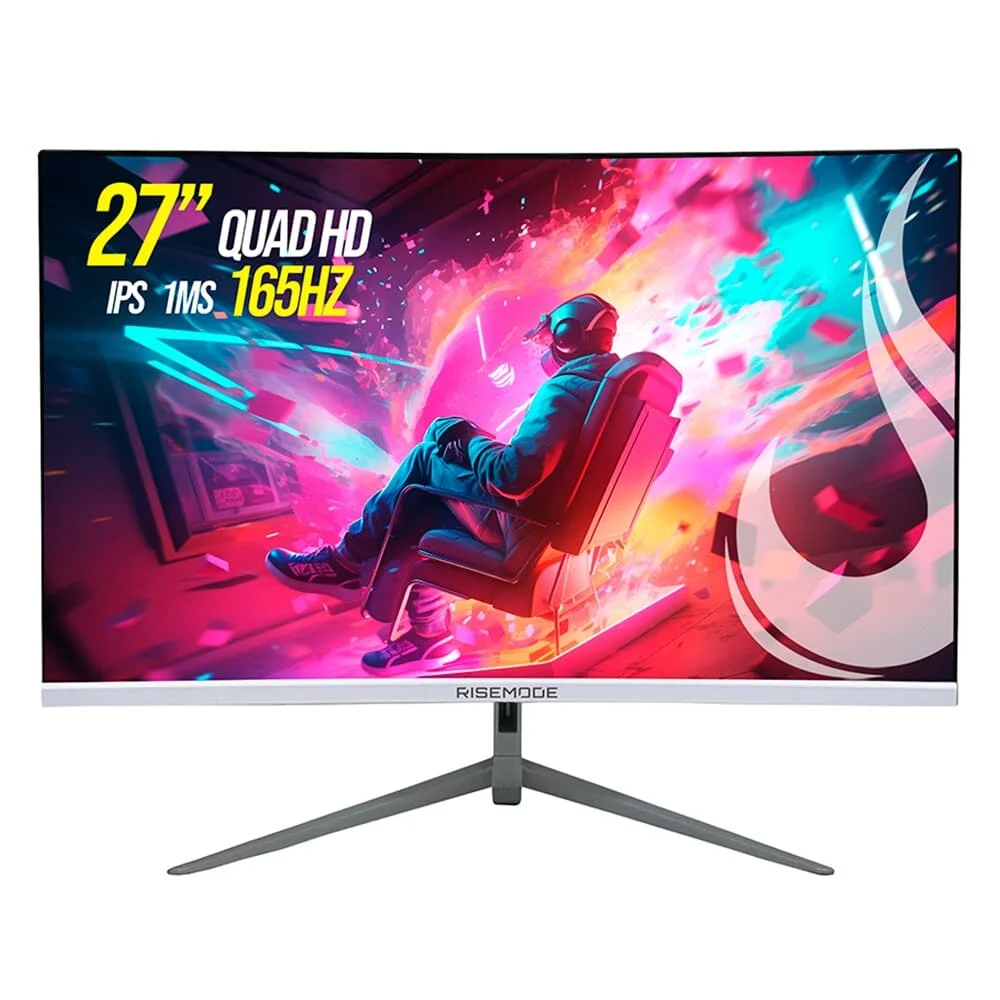 Monitor Gamer Curvo Rise Mode 27″ QHD IPS 165Hz 1ms Branco RM-MOG-27C1652K-W
