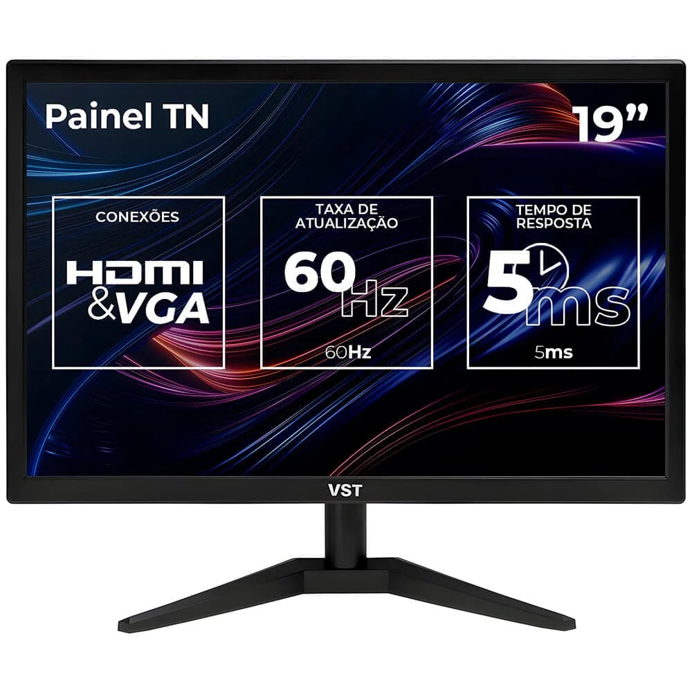 Monitor LED VST 19″ HD 60Hz 5ms VST19-BL01