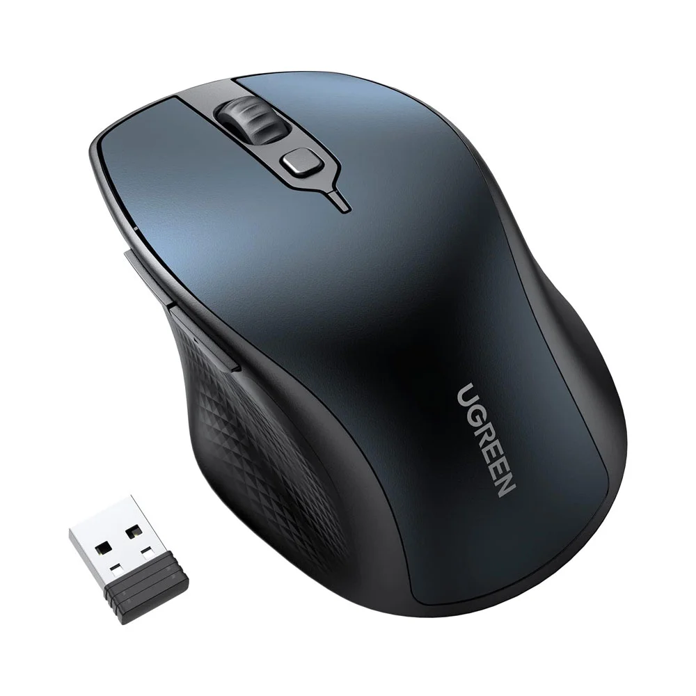 Mouse Bluetooth Sem Fio Ugreen Sensor 4000 DPI 2.4G Azul