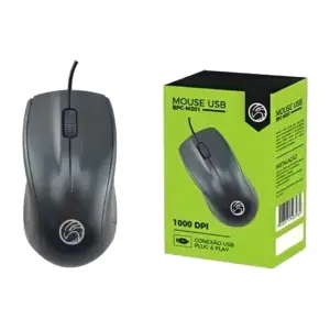 Mouse Com Fio Brazil PC BPC-M201 1000 DPI USB Preto BPC-M201 Mouse Com Fio Brazil PC BPC-M201 1000 DPI USB Preto BPC-M201